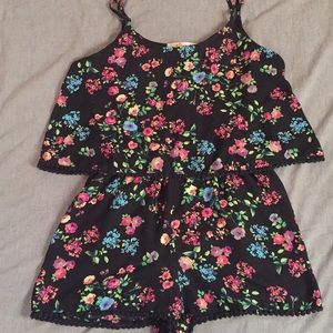 Floral romper, Liberty Love, medium.